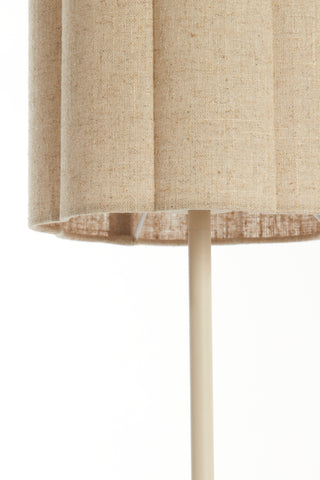 Tafellamp Fringe Naturel+Crème Ø20x70 cm Light & Living