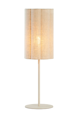 Tafellamp Fringe Naturel+Crème Ø20x70 cm Light & Living