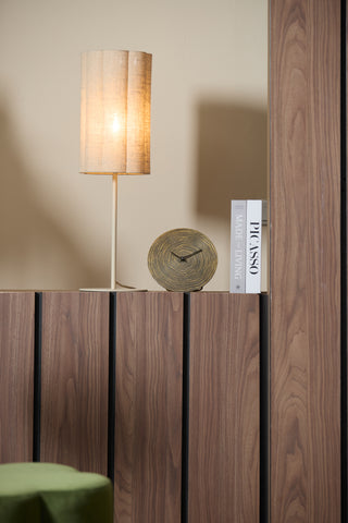 Tafellamp Fringe Naturel+Crème Ø20x70 cm Light & Living