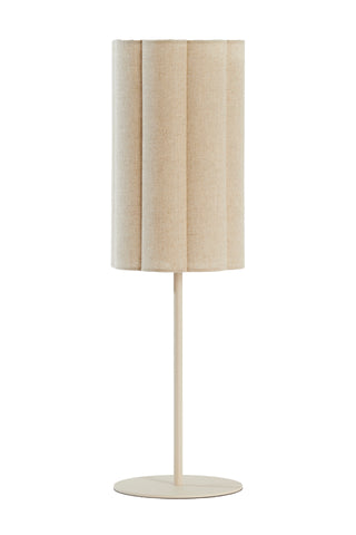 Tafellamp Fringe Naturel+Crème Ø20x70 cm Light & Living