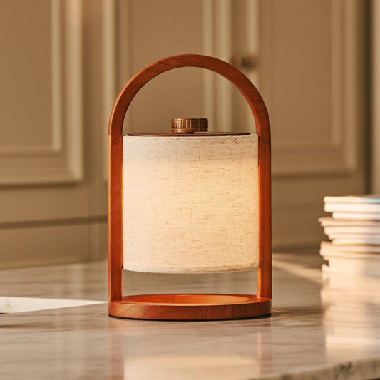 Rivierkastanje houten oplaadbare lamp - dimbaar en draadloos licht