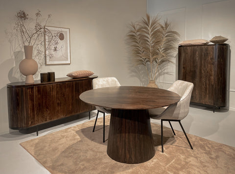 Eettafel Salvator Walnut Rond 130 cm Livingfurn