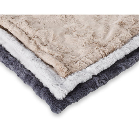 Deken COSY STONE - Elegante deken van imitatiebont