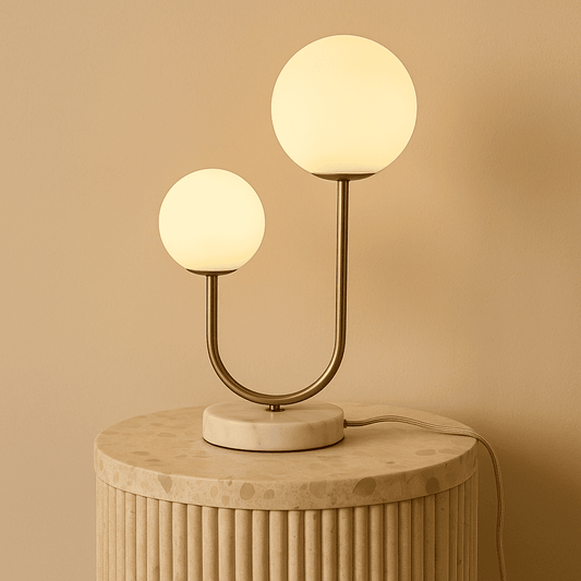 Giorgia Elegant Marble Lamp - Elegante tafellamp met matglazen lampen