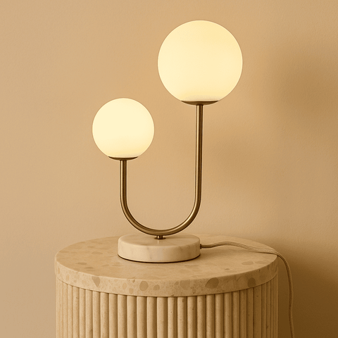Giorgia Elegant Marble Lamp - Elegante tafellamp met matglazen lampen