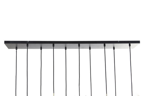 Hanglamp 10L 124x35x60 cm RAKEL antiek brons+smoke