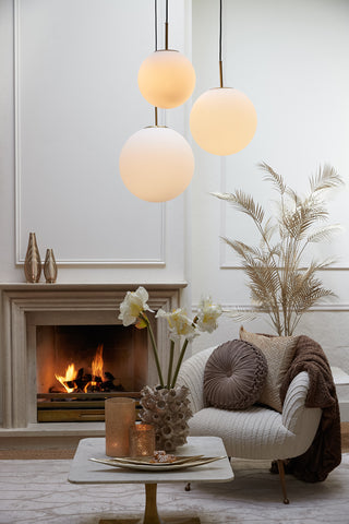 Ceiling lamp Medina - White Glass - Ø25cm
