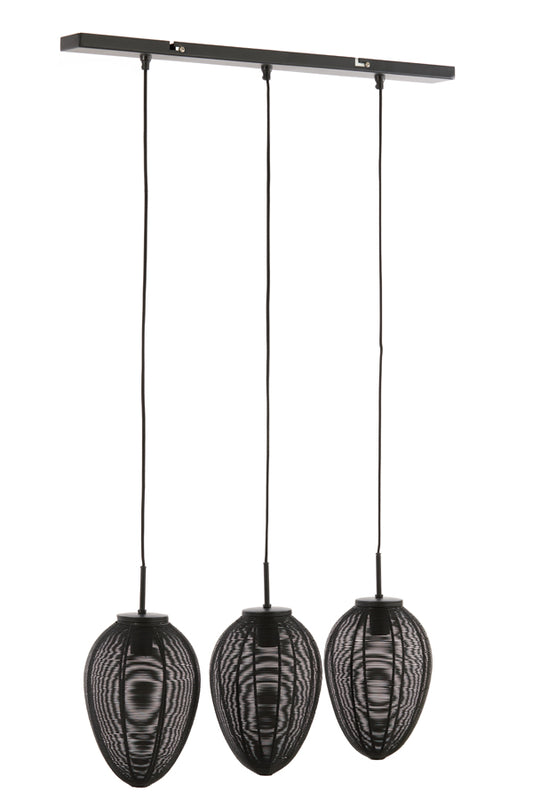 Ceiling lamp Yaelle - Black - 80x20x33cm - 3L