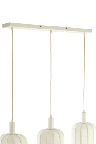 Hanglamp Tufia 3-Lichts 80x21x34 cm Crème Linnen Light & Living