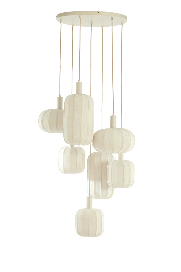 Hanglamp 7L Ø53x34 cm TUFIA linnen crème Light & Living