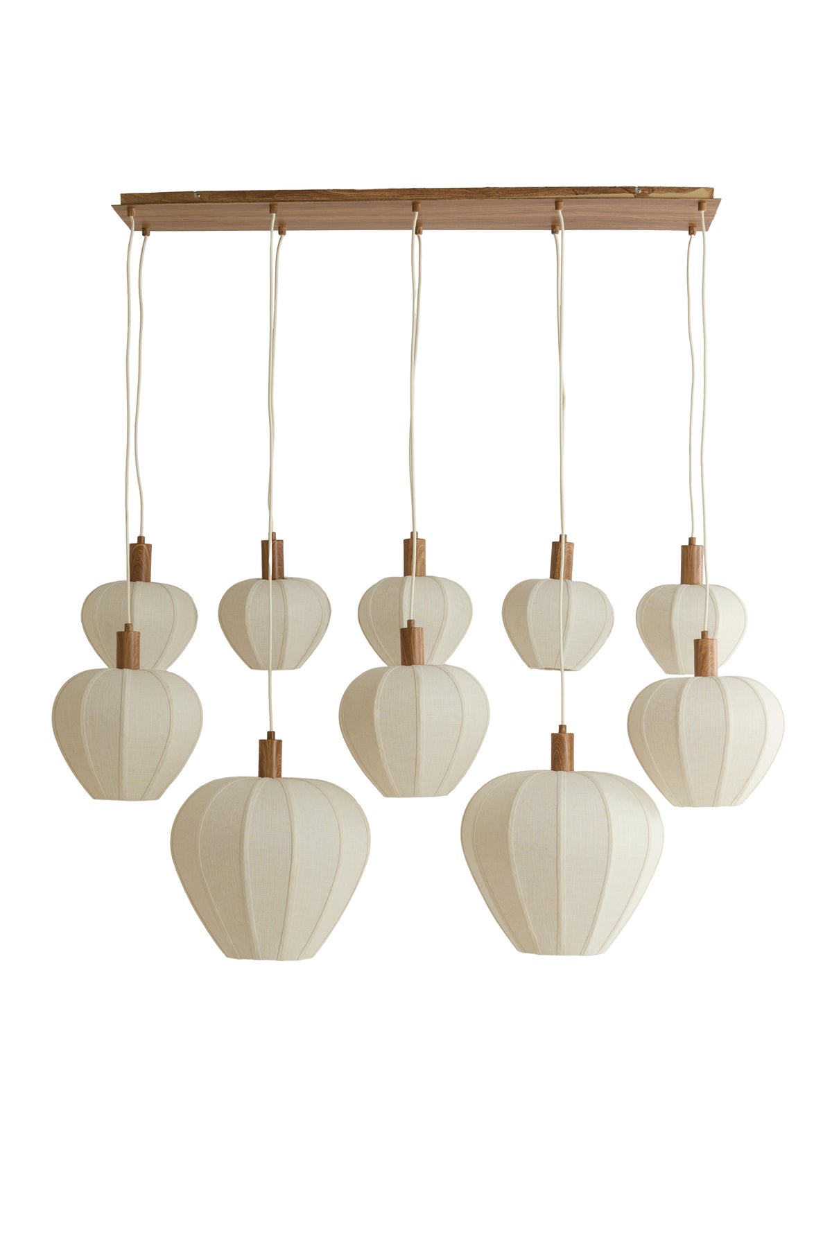 Hanglamp Huxi 10-Lichts 138x49x180 cm Crème Linnen Light & Living
