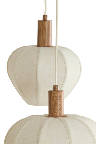 Hanglamp Huxi 10-Lichts 138x49x180 cm Crème Linnen Light & Living