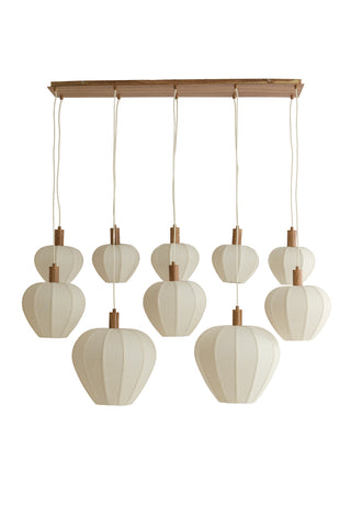 Hanglamp Huxi 10-Lichts 138x49x180 cm Crème Linnen Light & Living
