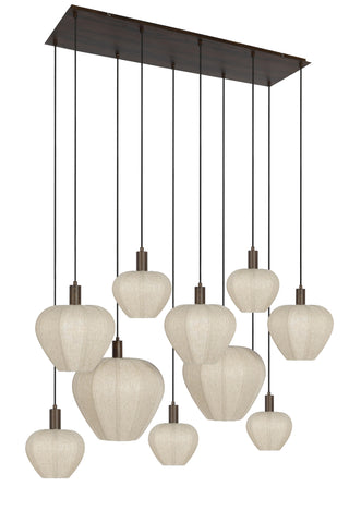 Hanglamp Huxi 10-Lichts 138x49x180 cm Bruin Linnen Light & Living