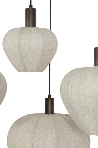 Hanglamp Huxi 10-Lichts 138x49x180 cm Bruin Linnen Light & Living