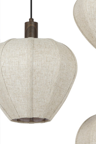Hanglamp Huxi 10-Lichts 138x49x180 cm Bruin Linnen Light & Living