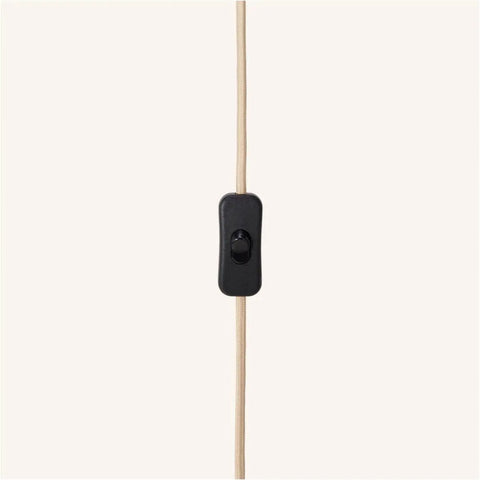 Quin lichtbruine houten lamp met koord - duurzaam rubberwood en matglas