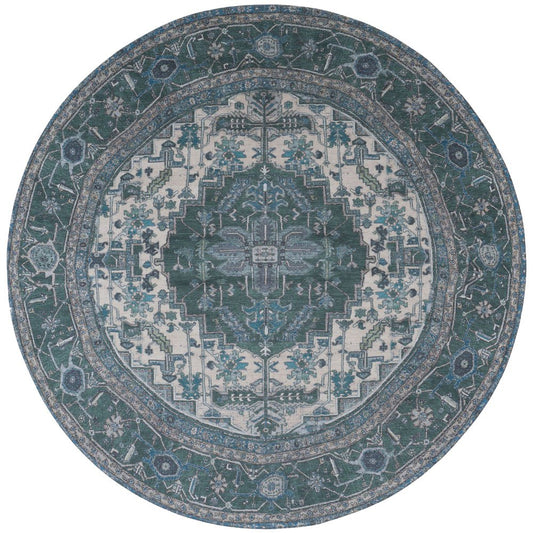 Vloerkleed Heris Green 10 Rond ø160 cm
