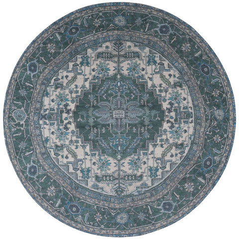 Vloerkleed Heris Green 10 Rond ø160 cm