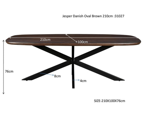 Jesper Dansk Oval Brun 210cm