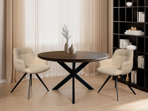 130cm Jesper Round Brown