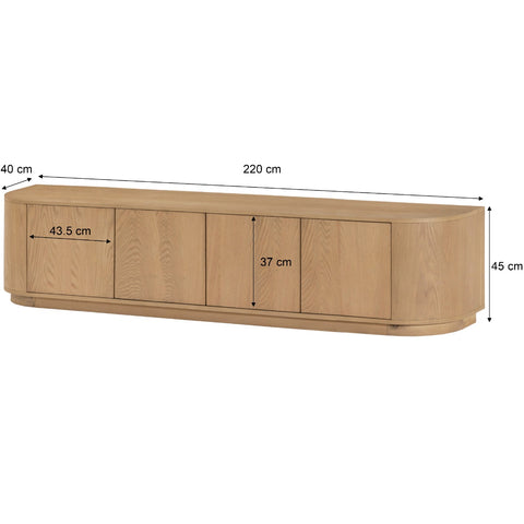 Dressoir Novero Naturel Eiken 220 cm Livingfurn