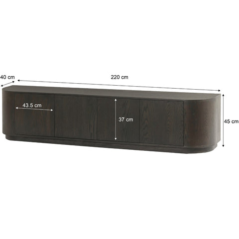 Dressoir Novero Espresso 220 cm Livingfurn