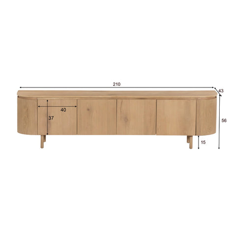 TV-meubel Tobago 210 cm Naturel Livingfurn