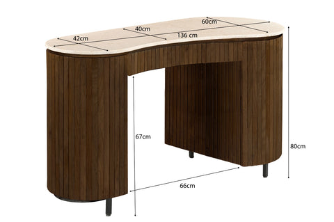 Bureau Dexter Bottecino Organisch Mangohout Marmer Brix