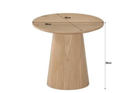 Bijzettafel Novero Rond Naturel Eiken 50 cm Livingfurn