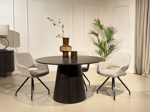 Eettafel Novero Espresso Rond 130 cm Livingfurn