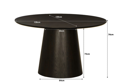Eettafel Novero Espresso Rond 130 cm Livingfurn