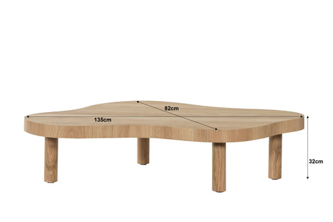 Salontafel Tobago 135 cm Naturel Eikenhout Livingfurn