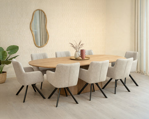 Eettafel Novero Naturel Eiken Ovaal 280 cm Livingfurn