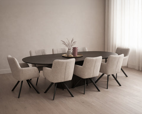 Eettafel Novero Espresso Ovaal 280 cm Livingfurn