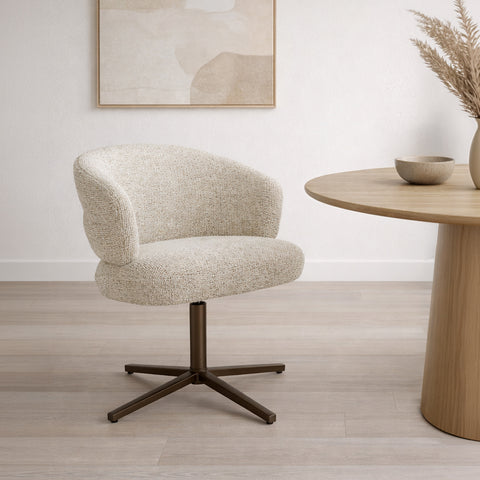 Eetkamerstoel Blake Beige Draaibaar Livingfurn