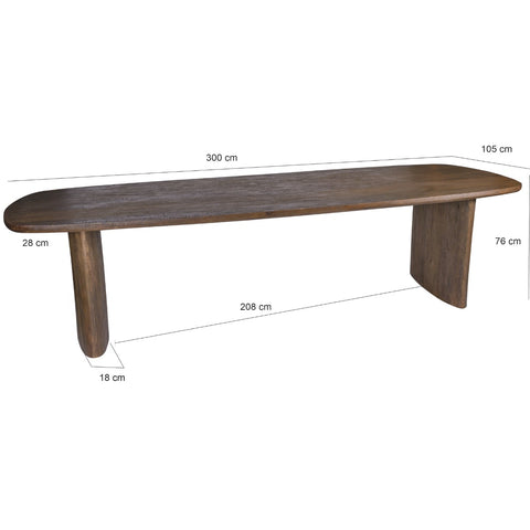 Eettafel Tyler Ovaal Mangohout 300 cm Livingfurn