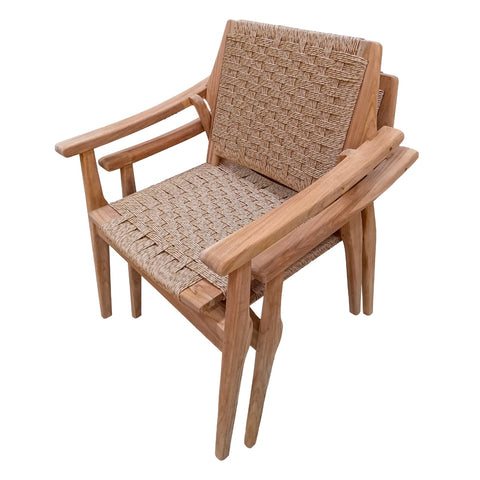Tuinstoel Stacking Silla Rotan Teakhout Bruin