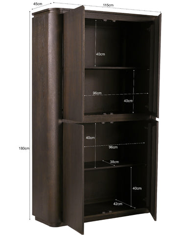 Kabinet Rivano Basalt 4 Deuren 115 x 180 cm Livingfurn