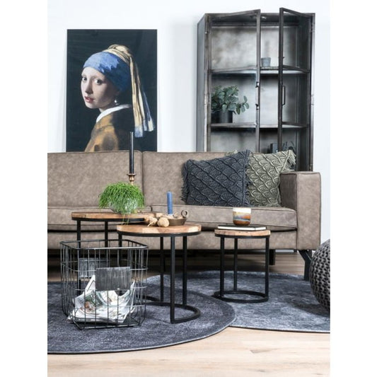 Vloerkleed Yves Rond Antraciet ø200 cm