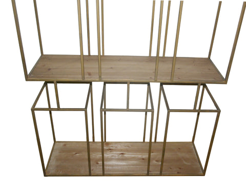 Alfa Natuurlijk Hout Metalen Open Kast Blok
