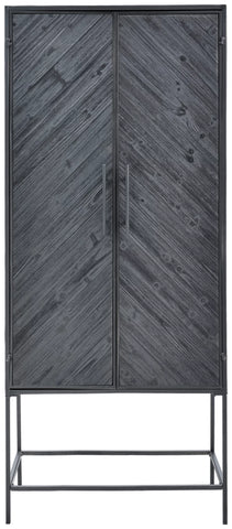 Rens Zwarte Houten Kast Metalen Frame 2 Deuren KD