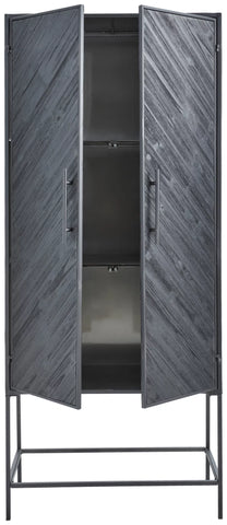 Rens Zwarte Houten Kast Metalen Frame 2 Deuren KD