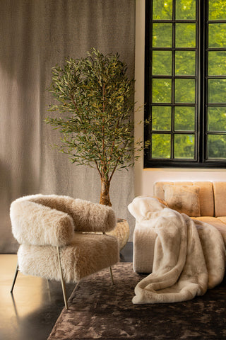 Fauteuil Hair Creme  / goud metalen onderstel