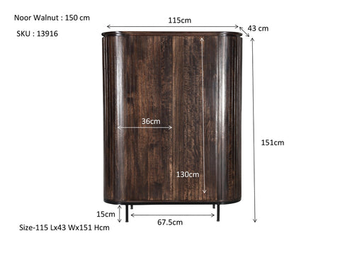 Noor Walnut 150cm