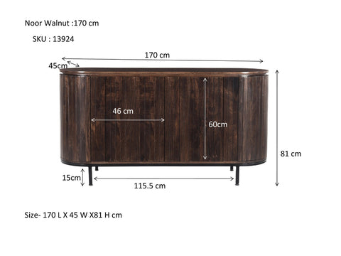 Noor Walnut 170cm