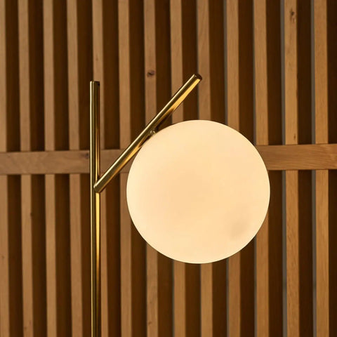 Madison Marmeren Lamp met Matglazen Bol – Elegante Tafellamp