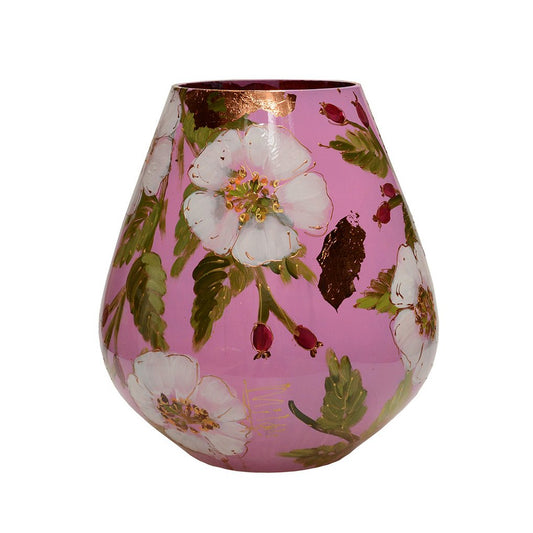 Handbeschilderde Vaas Tasman M rosehip pink Ø26 x H28 cm