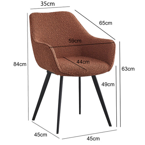 Luca Boucle Leaf Brown (set of 2)
