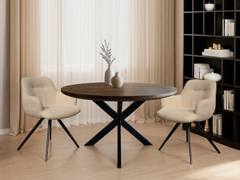 Eettafel Jesper Round Bruin 120 cm Livingfurn